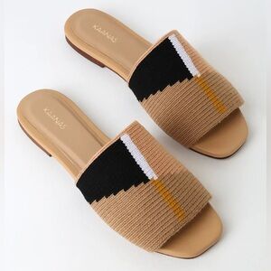 Kaanas bronte sand woven slide sandals size 8